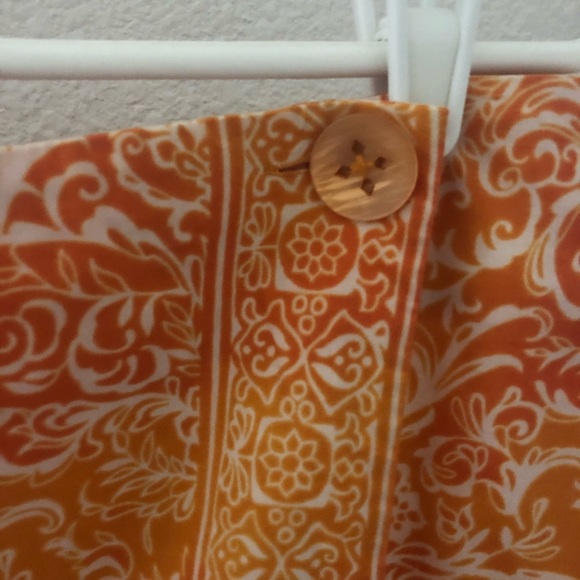 Josephine Chaus Tangerine Cotton Wrap Skirt Sarong - Picture 2 of 4